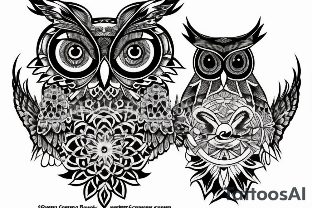 Quote "choose courage over comfort..." with line drawing of owl tattoo idea