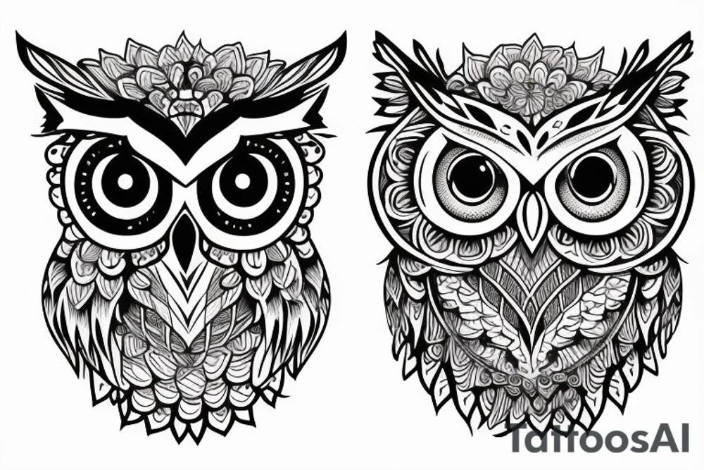Quote "choose courage over comfort..." with line drawing of owl tattoo idea