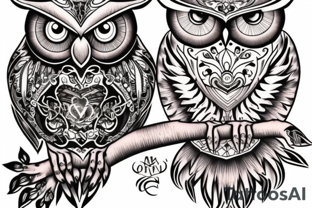 Quote "choose courage over comfort..." with line drawing of owl tattoo idea