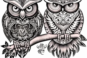 Quote "choose courage over comfort..." with line drawing of owl tattoo idea