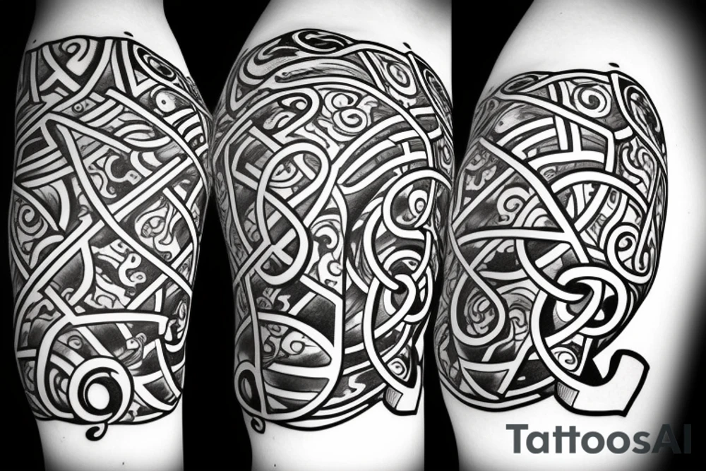 an anchor with waves around it tattoo idea