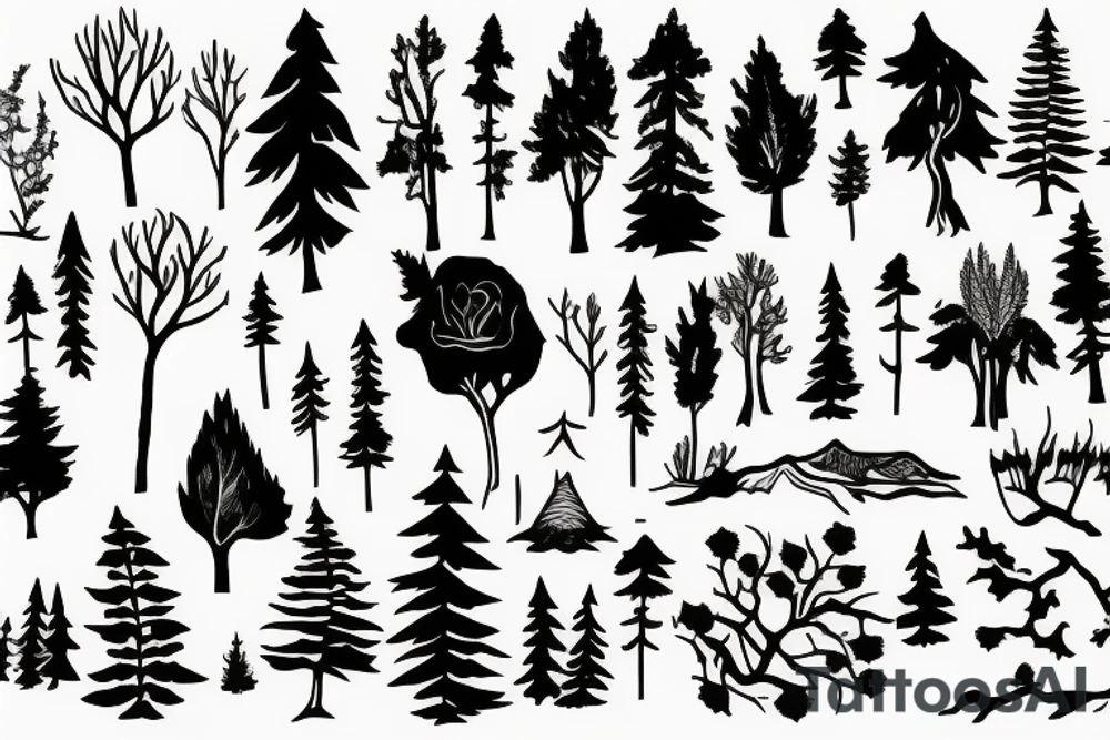 forest at night tattoo idea