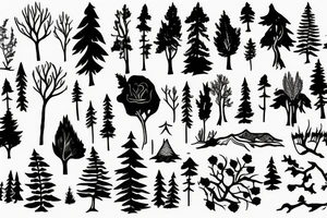 forest at night tattoo idea