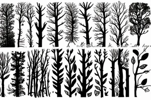 forest at night tattoo idea