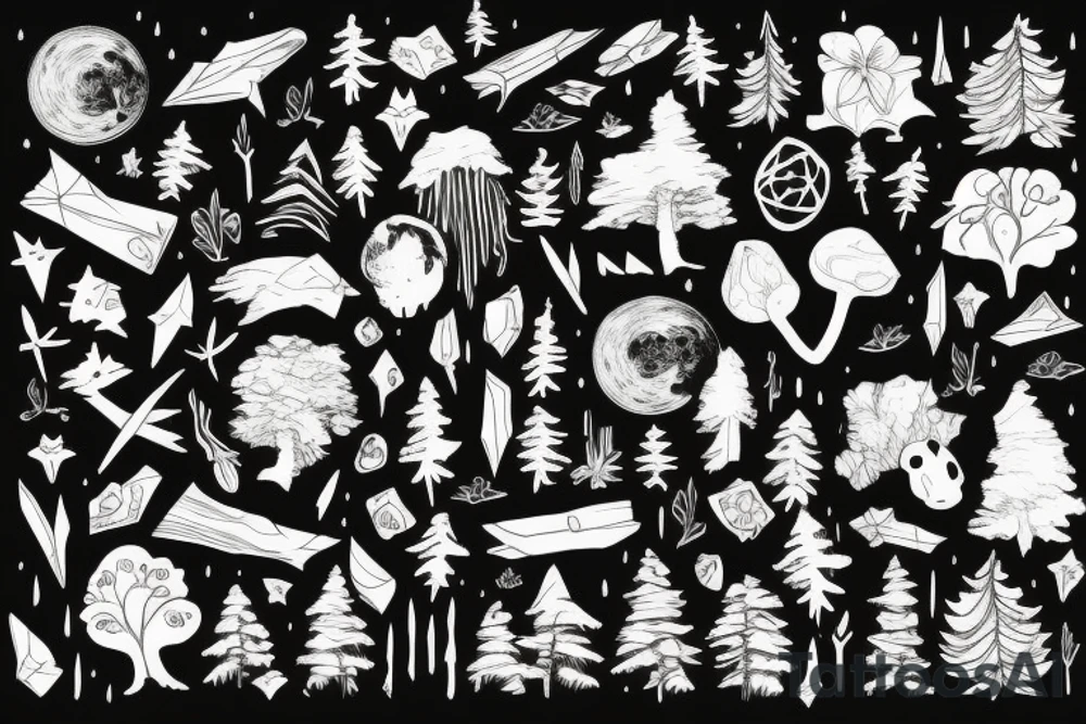 forest at night tattoo idea