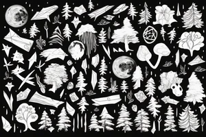 forest at night tattoo idea