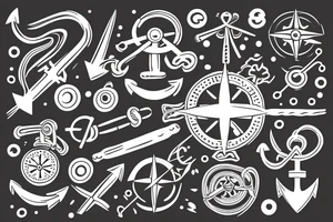 anchor with a compass wrapped around it in the ocean tattoo idea