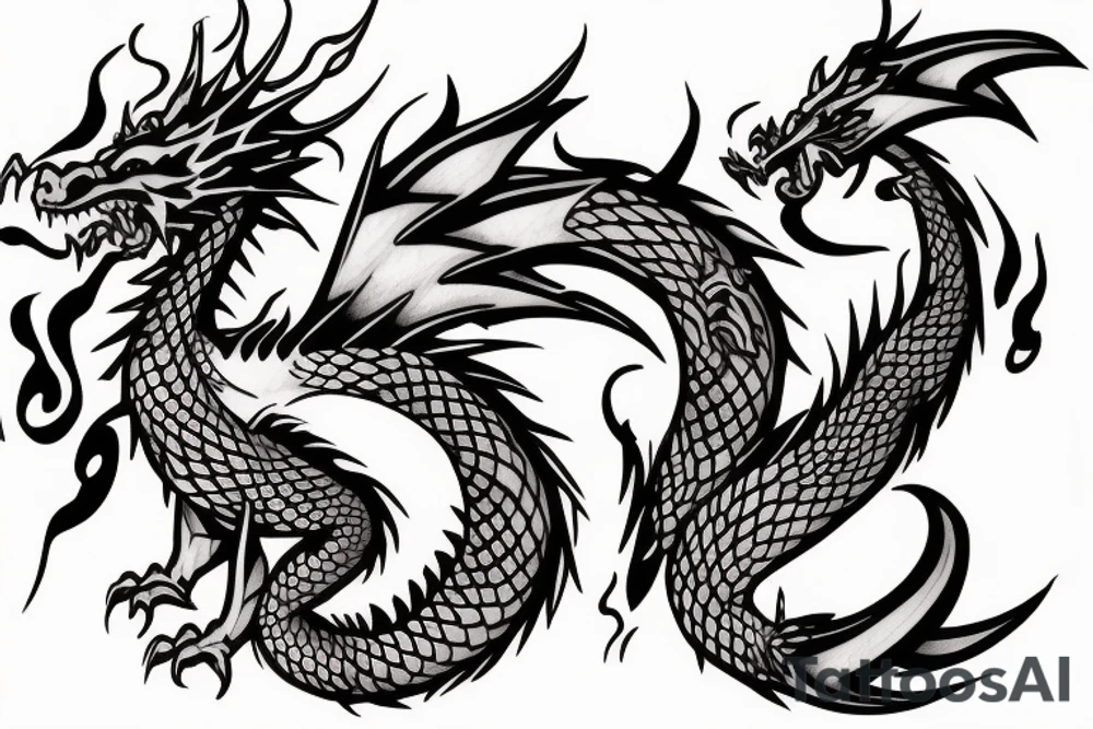 dragon breathing fire tattoo idea