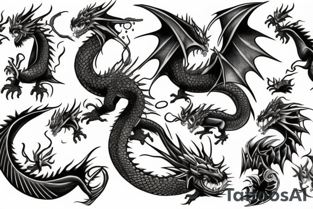 dragon breathing fire tattoo idea