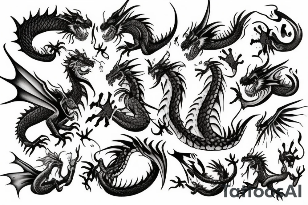 dragon breathing fire tattoo idea