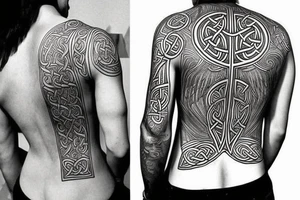 Celtic runes back tattoo idea