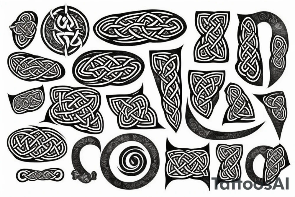 Celtic runes back tattoo idea