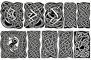 Celtic runes surrounding a fire breathing dragon tattoo idea