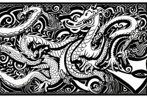 Smiling dragon with a top hat tattoo idea