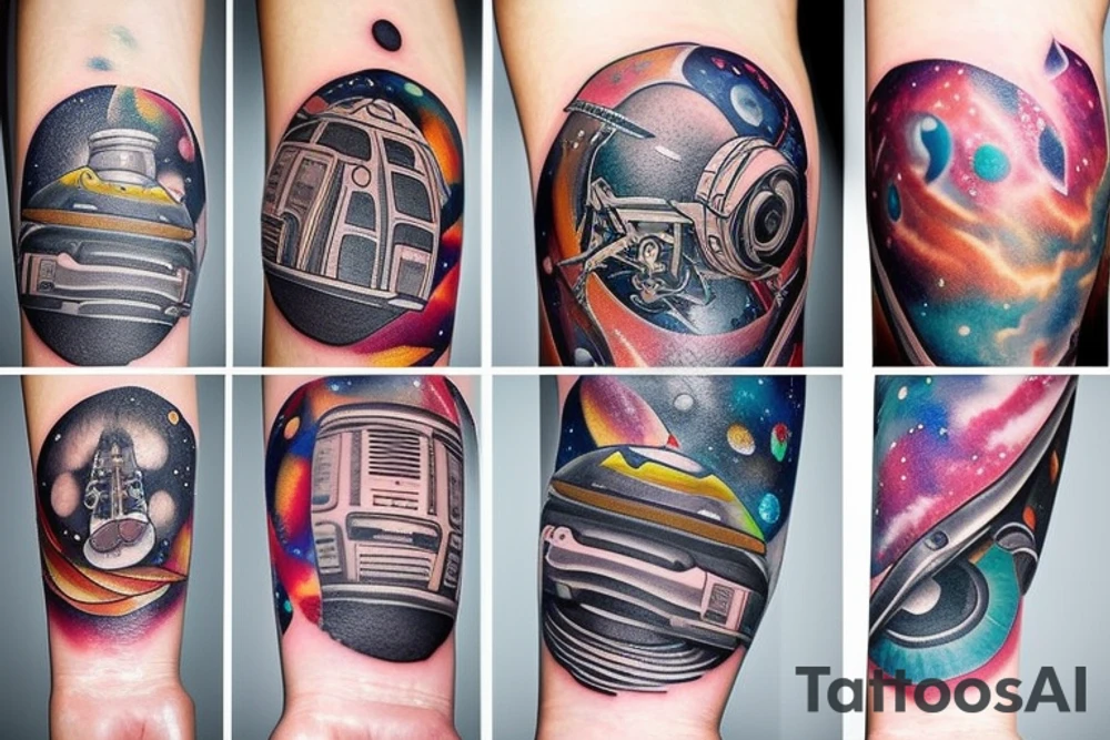 Large space ship tattoo idea