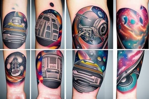 Large space ship tattoo idea