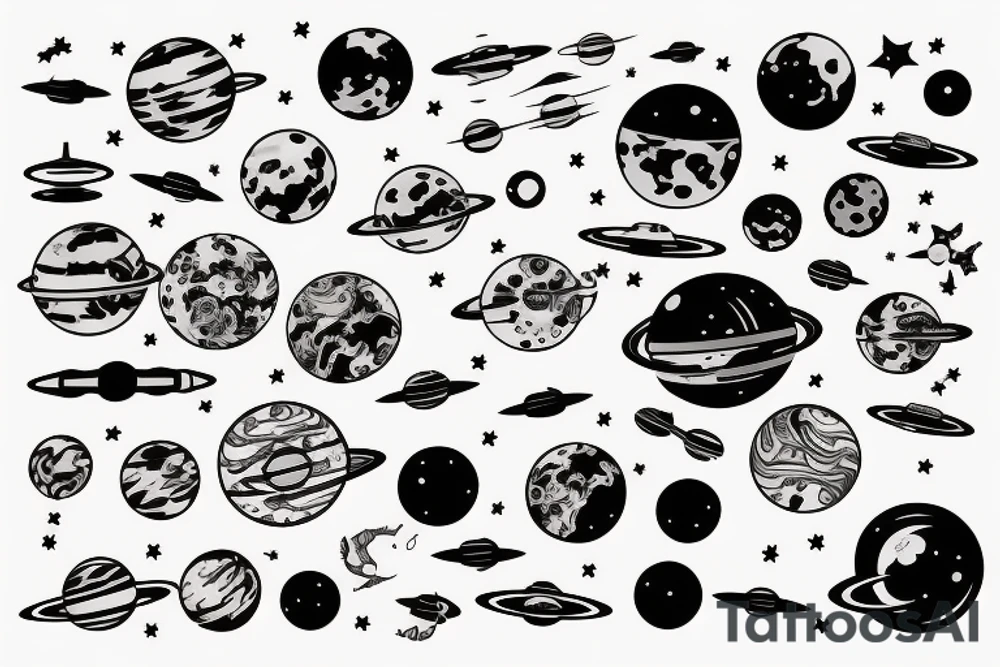 Large space ship tattoo idea