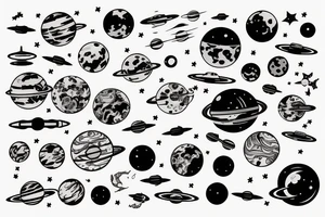 Large space ship tattoo idea
