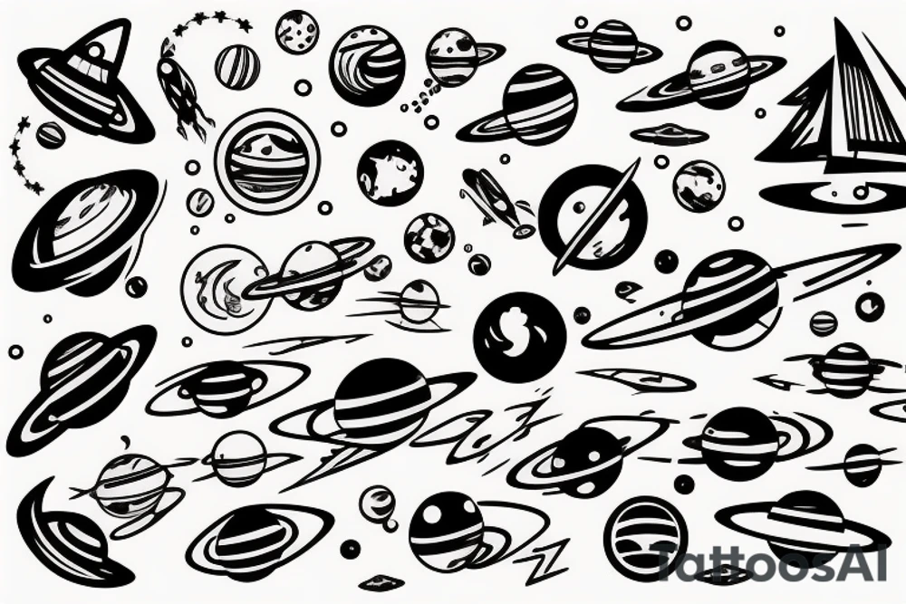 Large space ship tattoo idea
