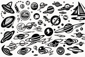 Large space ship tattoo idea