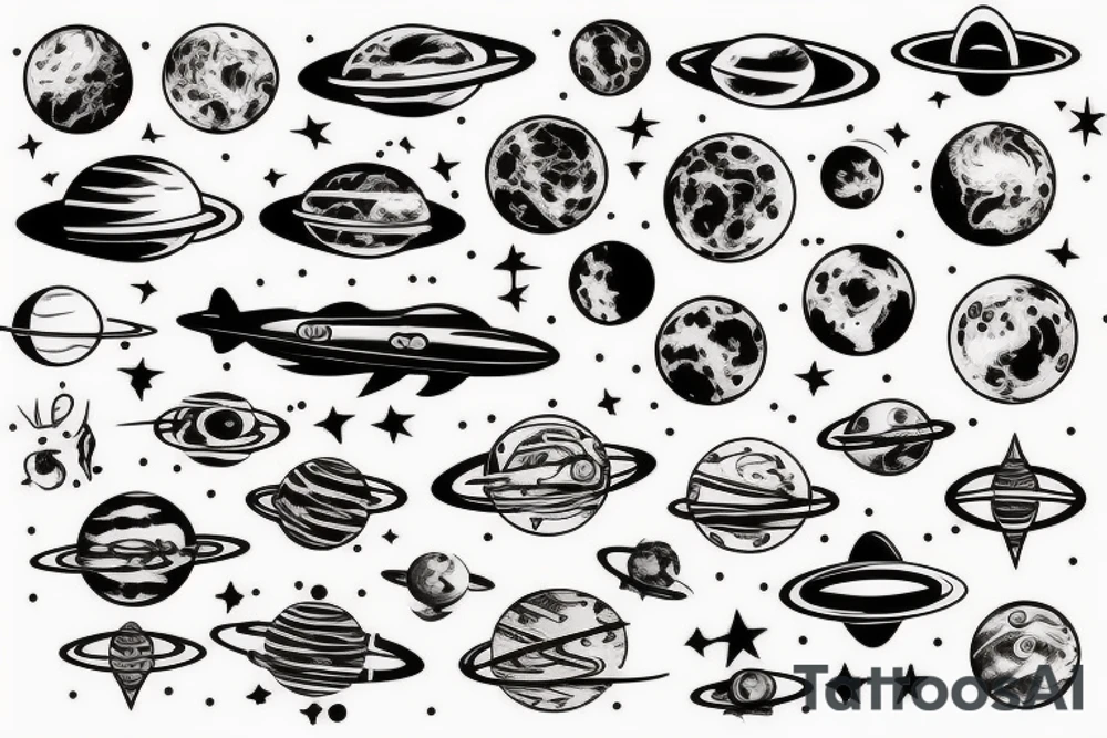 Large space ship tattoo idea