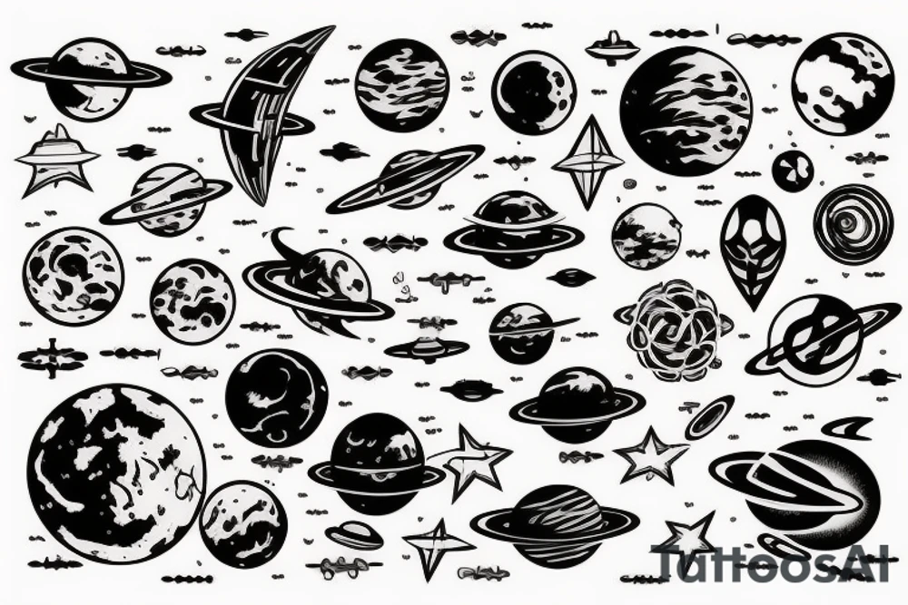 Large space ship tattoo idea