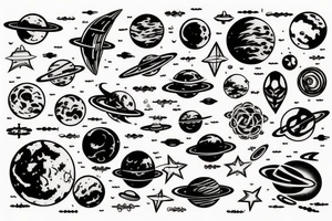 Large space ship tattoo idea