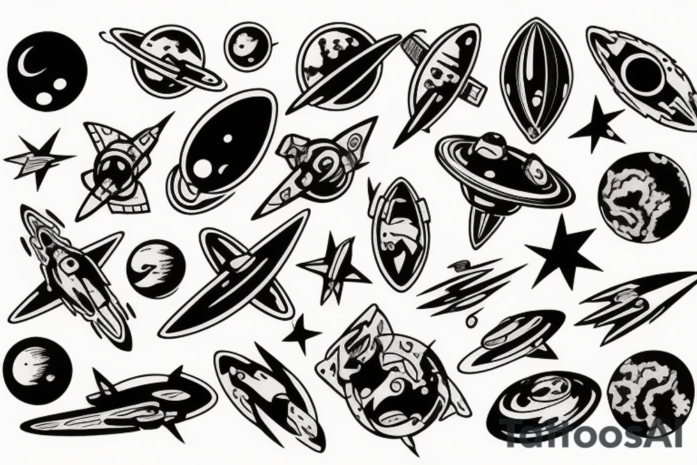 Space battle tattoo idea