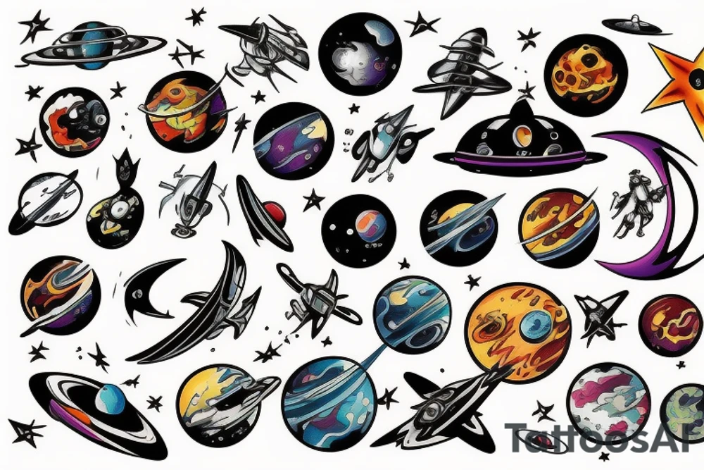 Space battle tattoo idea