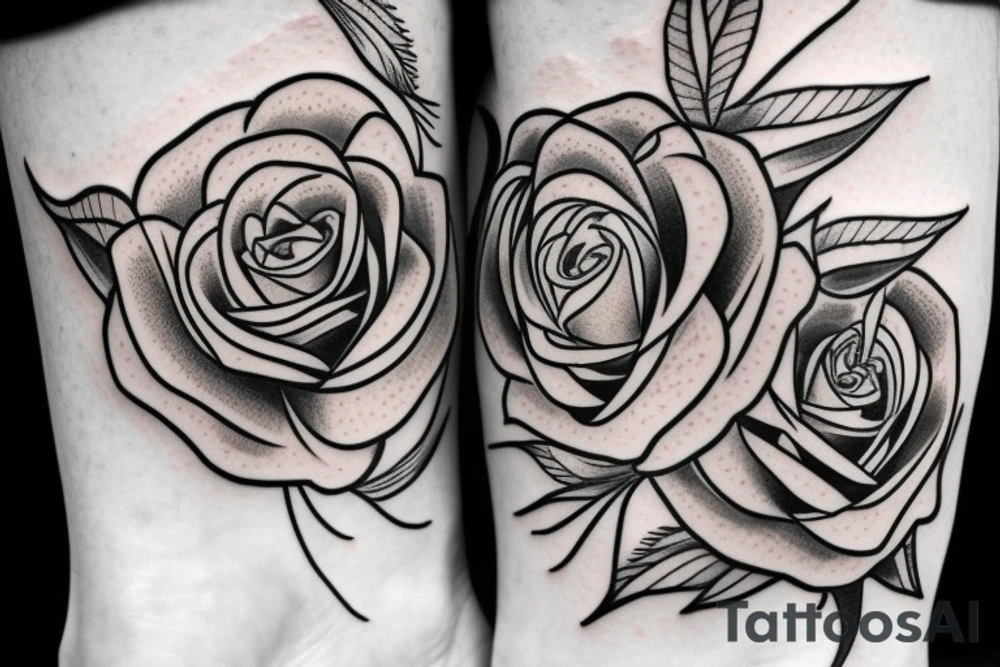 rose on ankle tattoo idea