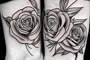 rose on ankle tattoo idea
