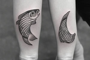 tattoo is used  for covering a scar on ankle.  fish bone tattoo idea