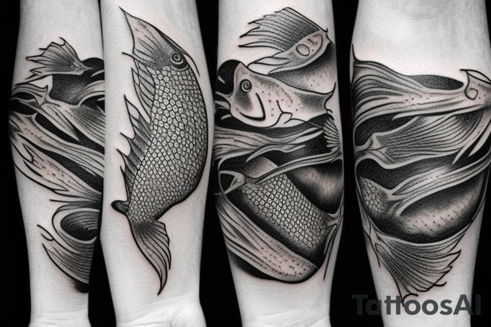 tattoo is used  for covering a scar on ankle.  fish bone tattoo idea