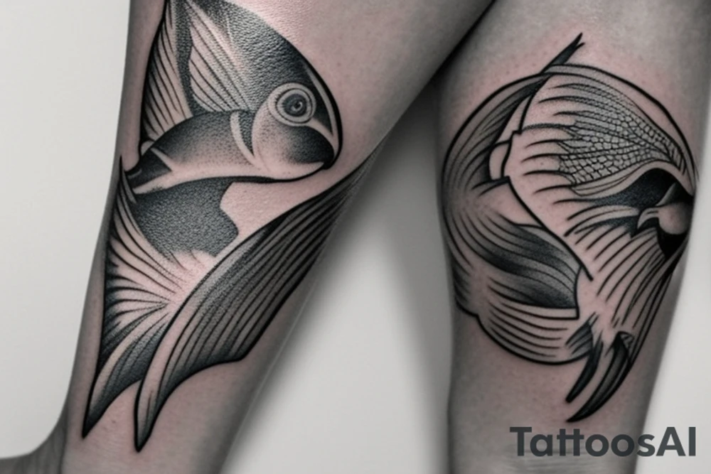 tattoo is used for covering a scar on ankle. fish bone tattoo idea