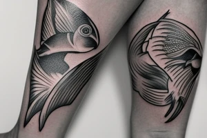 tattoo is used  for covering a scar on ankle.  fish bone tattoo idea