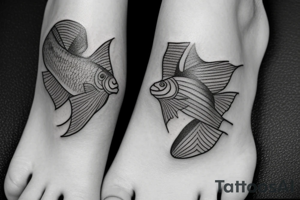 tattoo is used for covering a scar on ankle. fish bone tattoo idea
