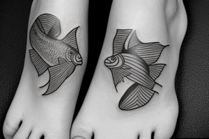 tattoo is used  for covering a scar on ankle.  fish bone tattoo idea