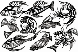 tattoo is used  for covering a scar on ankle.  fish bone tattoo idea
