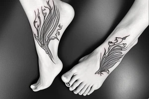 tattoo is used  for covering a scar on ankle.  fish bone tattoo idea
