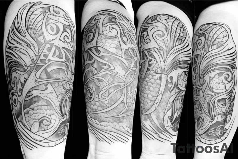 tattoo is used for covering a scar on ankle. fish bone tattoo idea