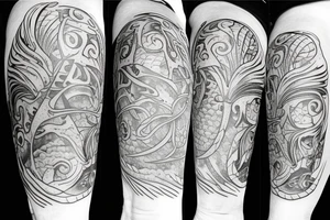 tattoo is used  for covering a scar on ankle.  fish bone tattoo idea
