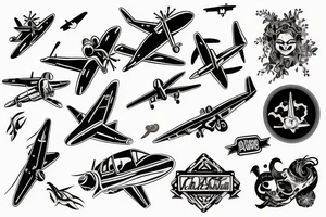 Arm tattoo designs with airplane tattoo idea