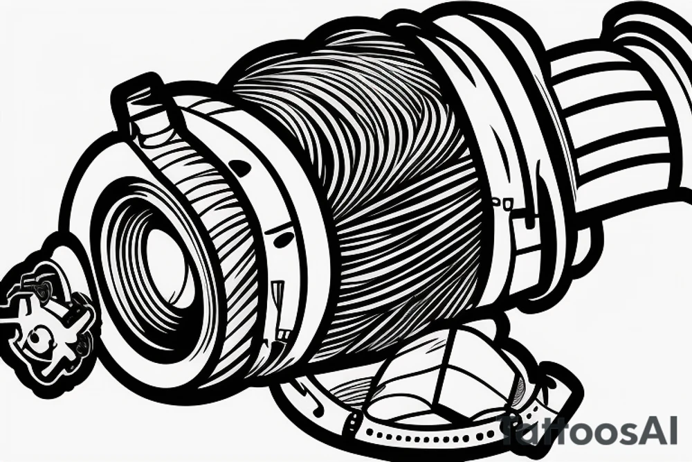 RB211 jet engine with top gun and given to fly tattoo idea