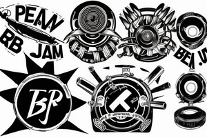 RB211 jet engine with top gun logo and pearl jam given to fly lyric tattoo idea
