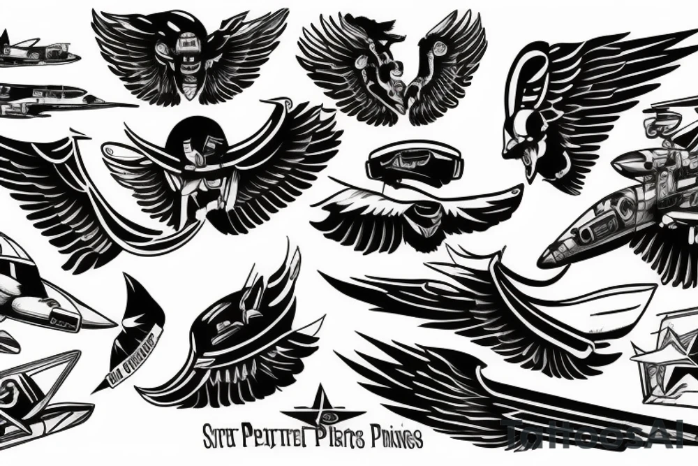 Jet pilot, top gun wings, given to fly lyric tattoo idea