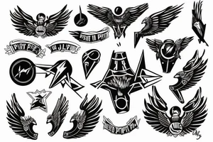 Jet pilot, top gun wings, given to fly lyric tattoo idea