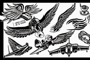 Jet pilot, top gun wings, given to fly lyric tattoo idea