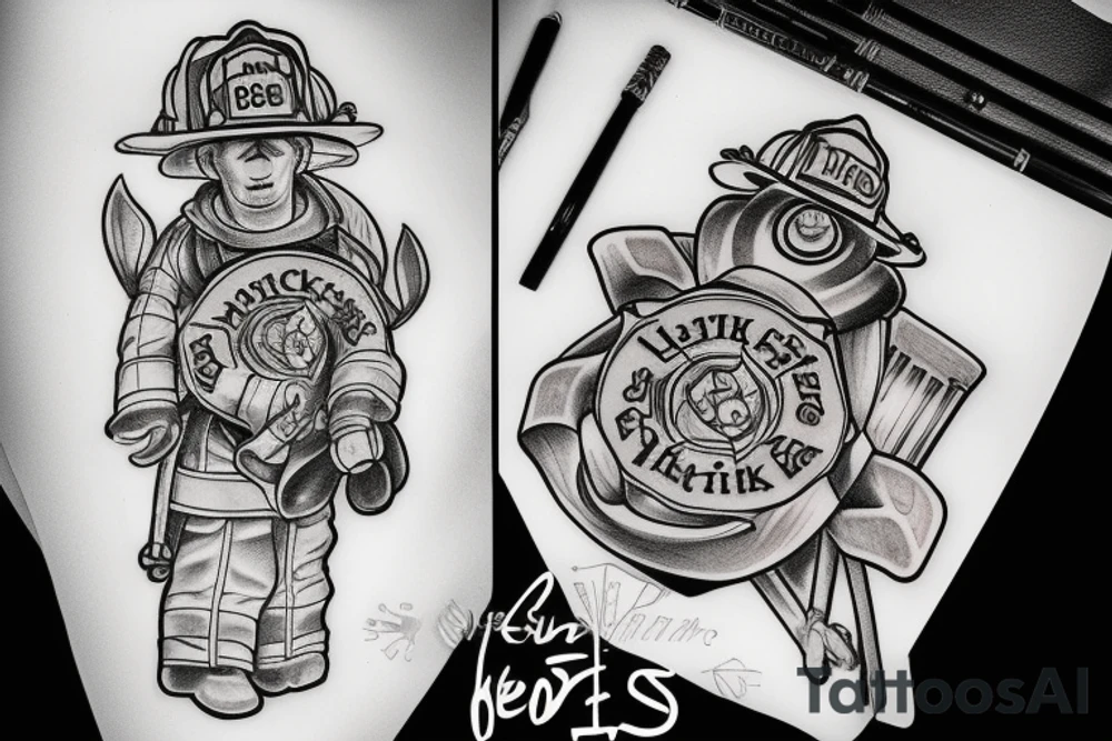 Christian locksmith Firefighter tattoo idea