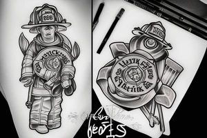Christian locksmith Firefighter tattoo idea