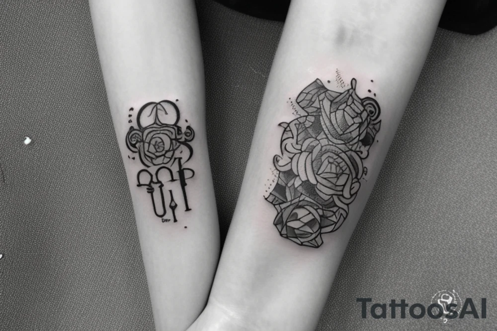 Arm band with Lock and key tattoo idea